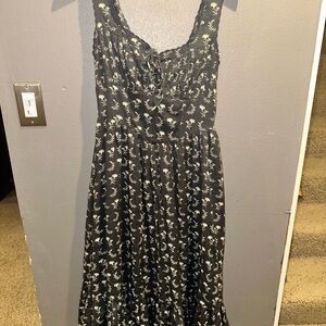 Abercrombie &Fitch Black Floral Midi Dress